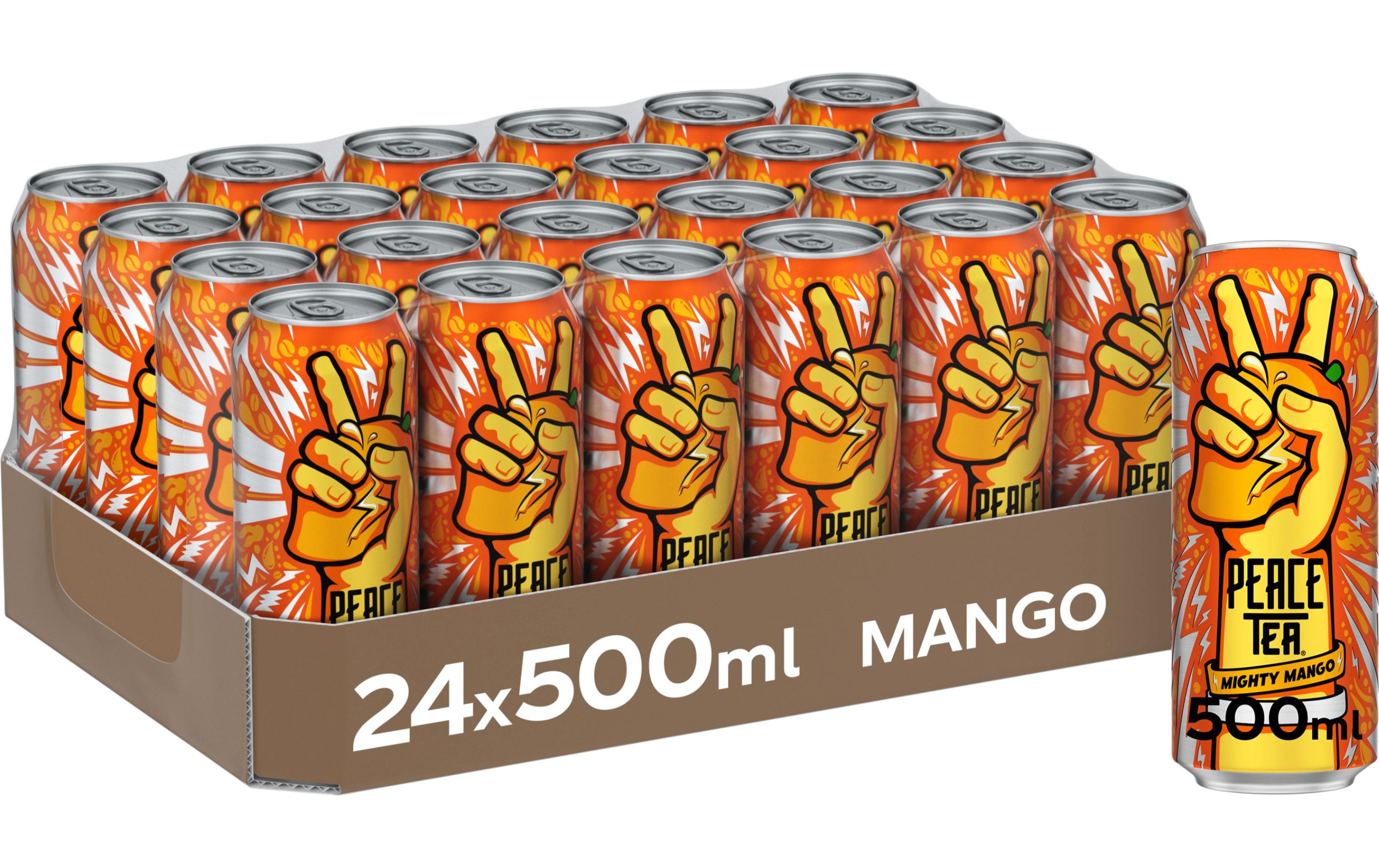 Mighty Mango 24 x 0.5 lKoffeinhaltiges Schwarztee-Getränk mit Mangogeschmack und Yerba-Mate-Extrakt