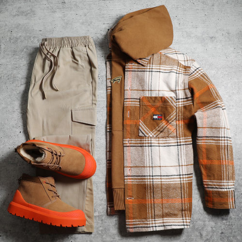Surchemise A Carreaux Brushed Check 7254 Beige Clair Camel