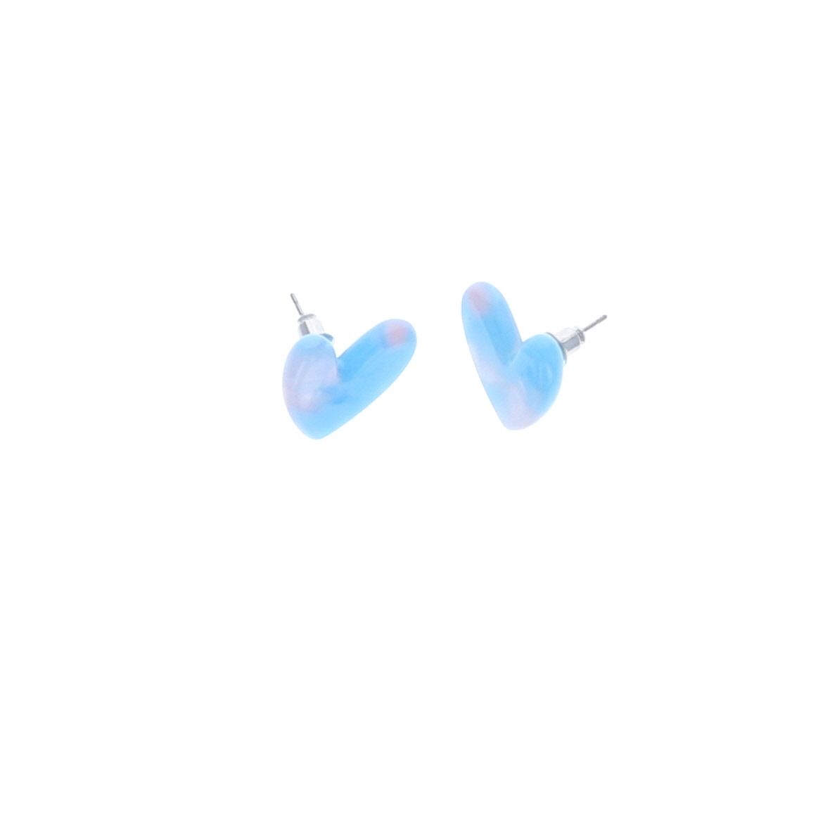 Boucles d'oreilles cœur bleu Roodoudou