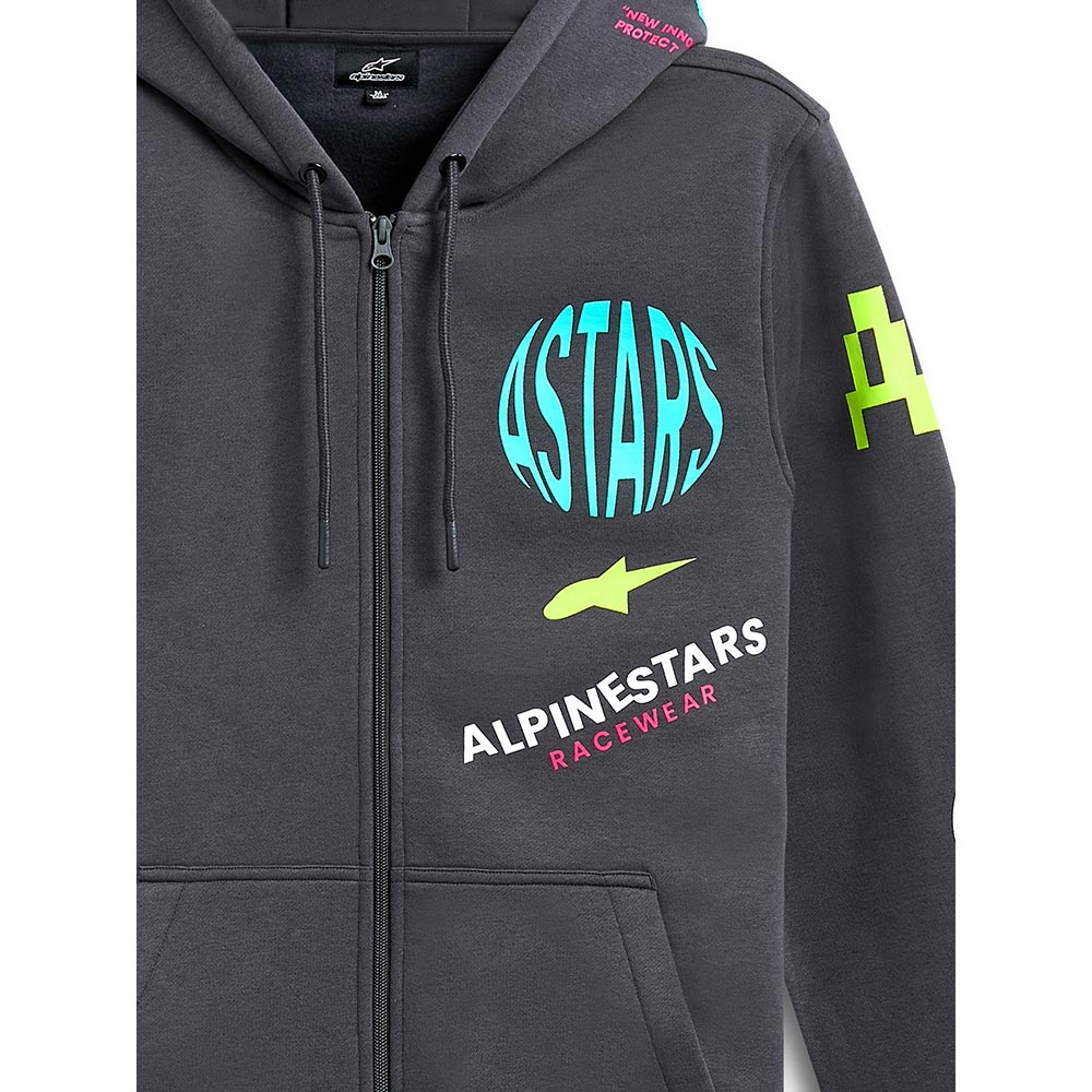 Alpinestars - Sweat zippé à capuche Variegate Gris Foncé
