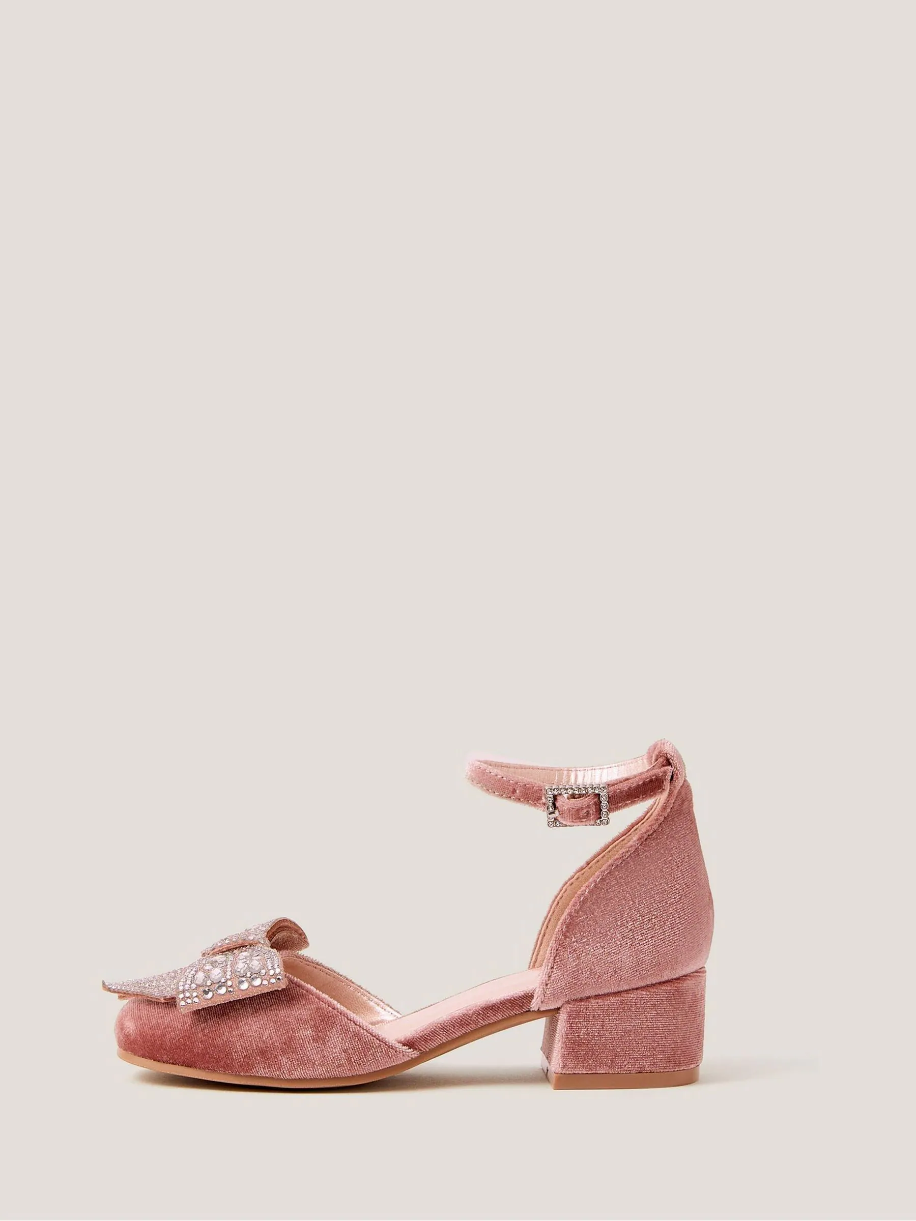 Monsoon Jewel Bow Velvet Heels
