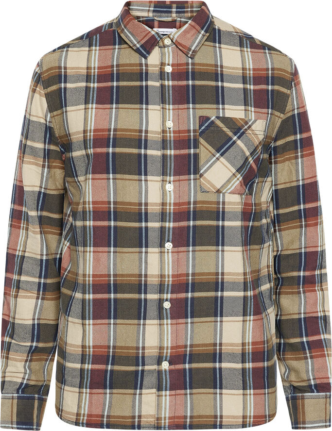 Knowledge Cotton Apparel Regular light flannel checkered shirt - GOTS/Vegan Multi check