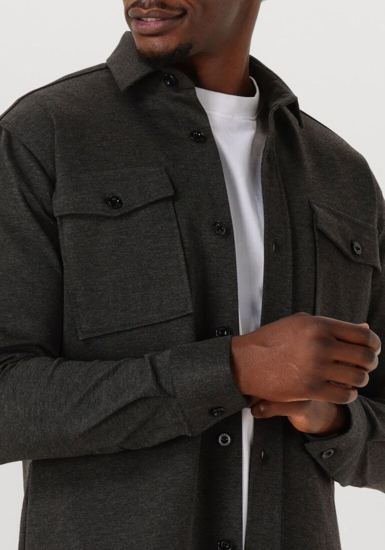 donkergrijze genti overshirt midtown relaxed fit
