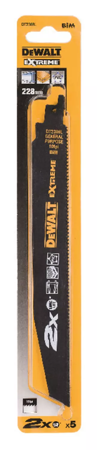 DeWALT DT2308L Reciprozaagblad - 228 x 2,5mm - Universeel (5st)