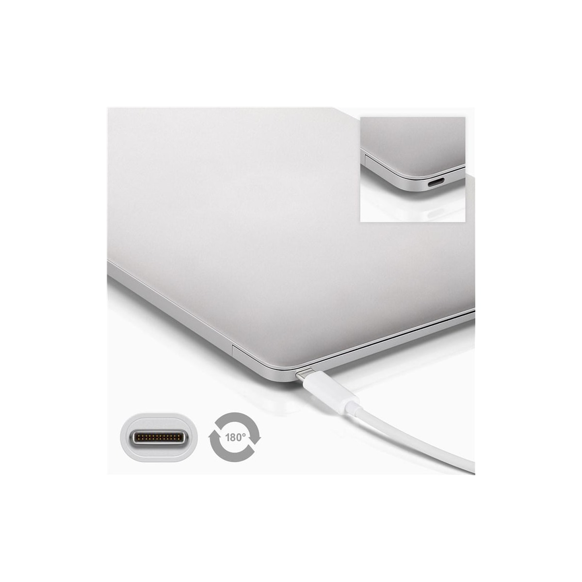 USB-Câ„¢ til USB A 3.0-kabel, hvit