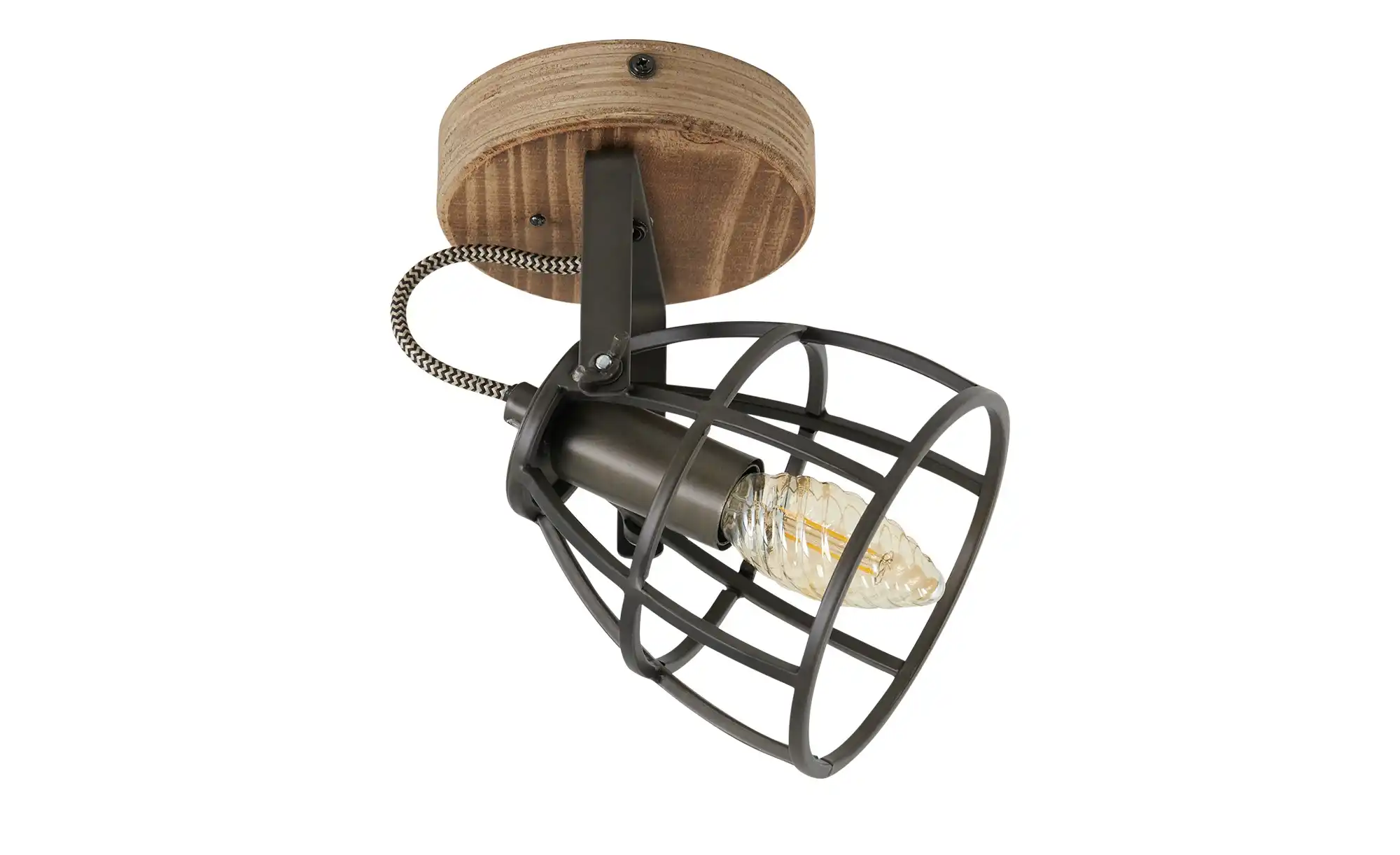 Deckenleuchte, 1-flammig, Holz/Metall