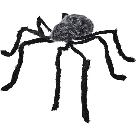 Halloween edderkop med LED 120 cm - Sort
