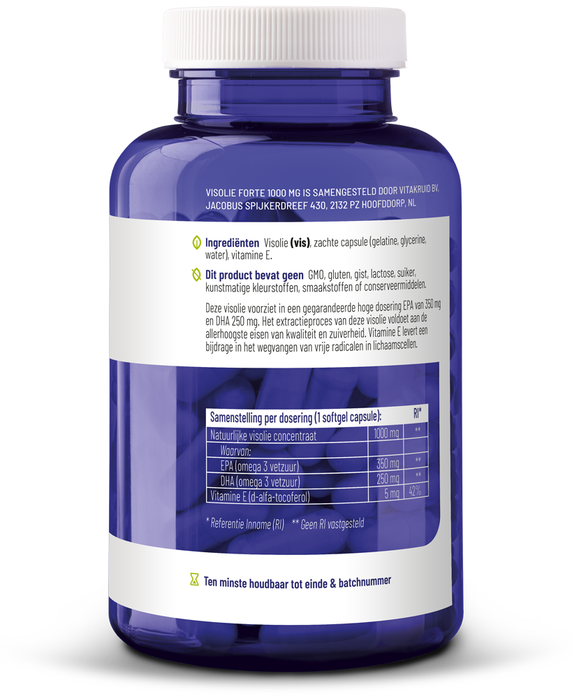Vitakruid Visolie Forte 1000 Mg Epa 35% Dha 25% (180 Softgels)