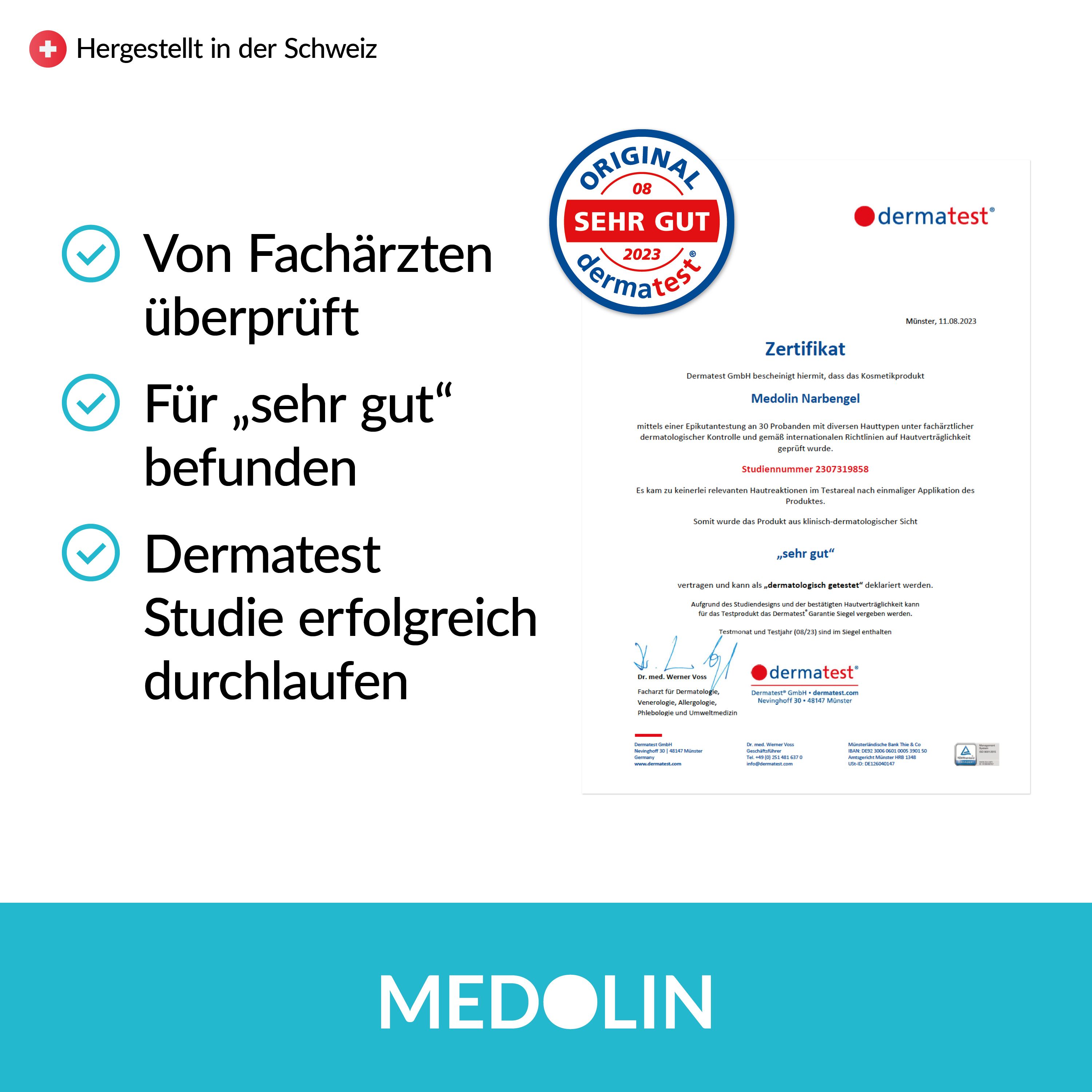 Medolin® Narbengel - Narbensalbe reduziert die Sichtbarkeit von Narben - Effektive Narbencreme