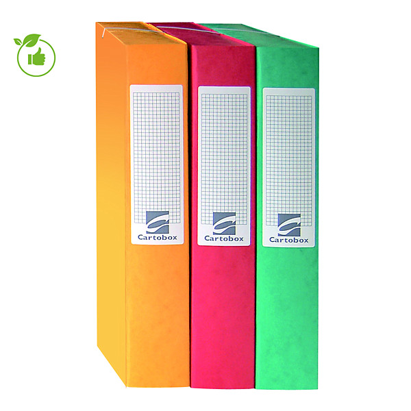 Chemises à élastiques Cartobox 7/10e dos 6 cm coloris assortis, lot de 10