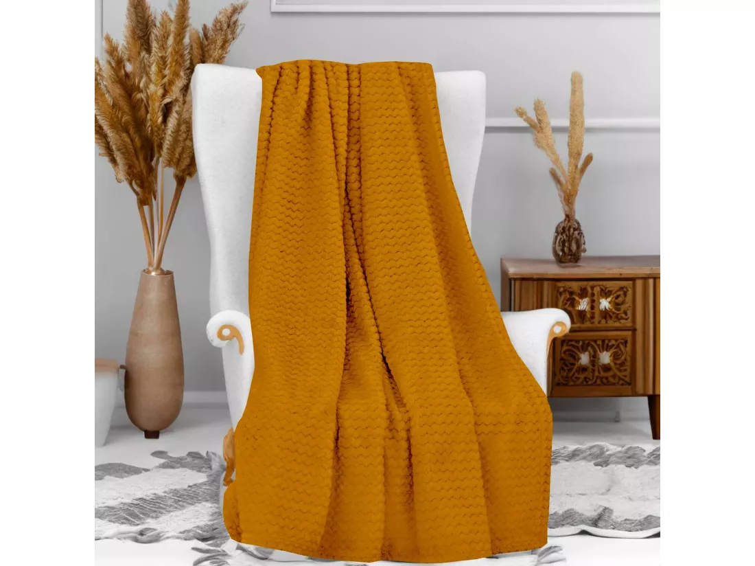 Plaid cocooning 120x160 cm Jaune