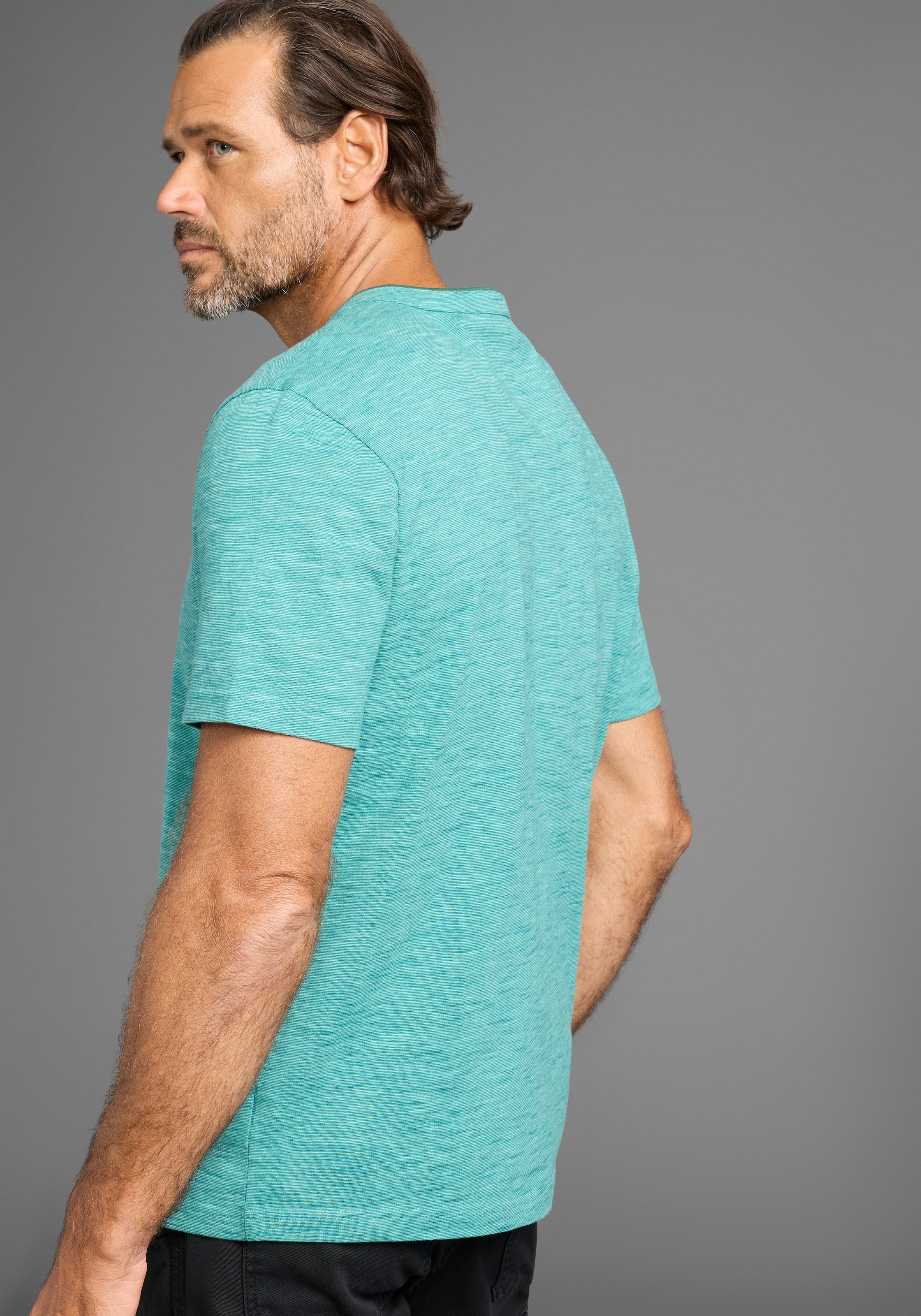 Man's World Henleyshirt , mit Stehkragen-Optik und funktionaler Knopfleiste