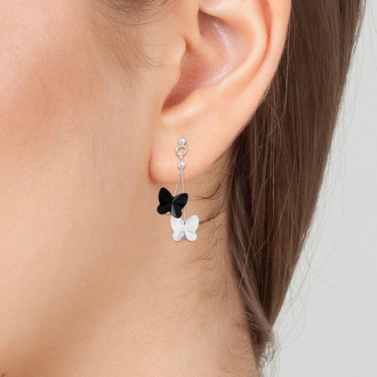 Boucles d'oreilles papillons ornées de Cristaux scintillants SC Crystal