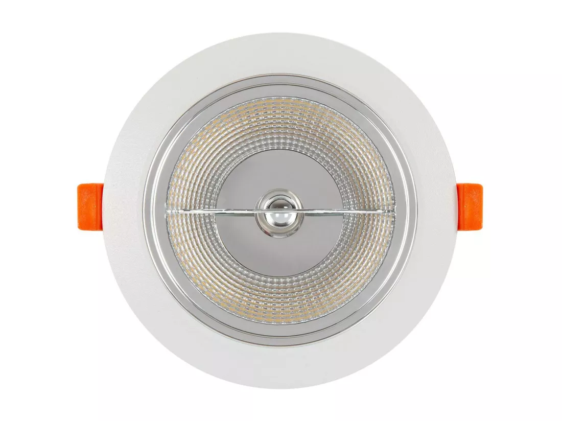 Collerette Downlight Encastrable Ronde pour Ampoule LED GU10 AR111 Coupe Ø120 mm Blanc