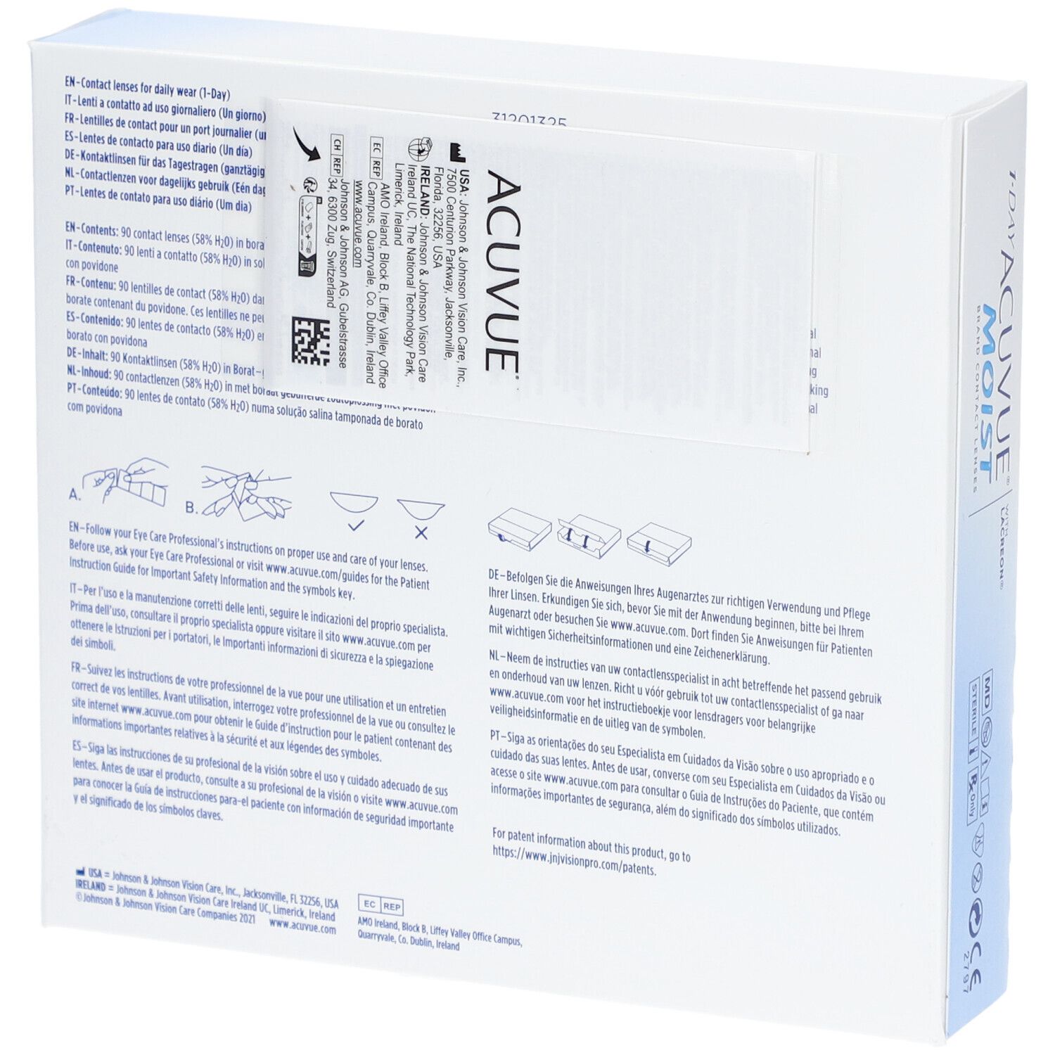 Acuvue® 1-Day Moist mit Lacreon® Basiskurve 8.5 Tageslinse