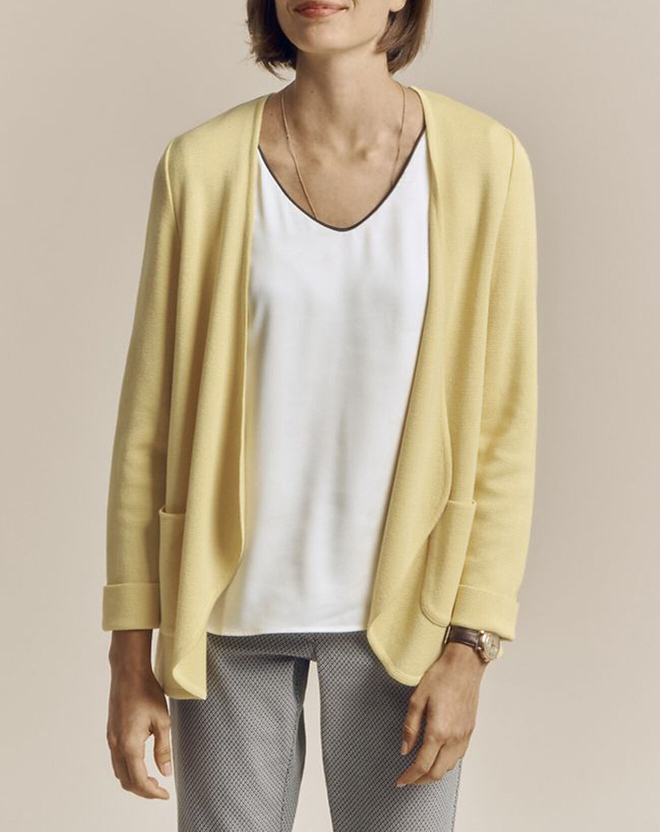 Devernois Veste en Laine mélangée Vague jaune mimosa