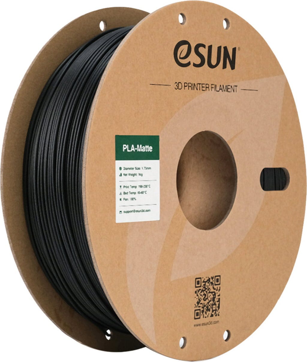 eSUN  PLA-Matte Black, 1,75 mm / 1000 g    Kostengünstiges Filament für Modelle mit matter Oberfläche