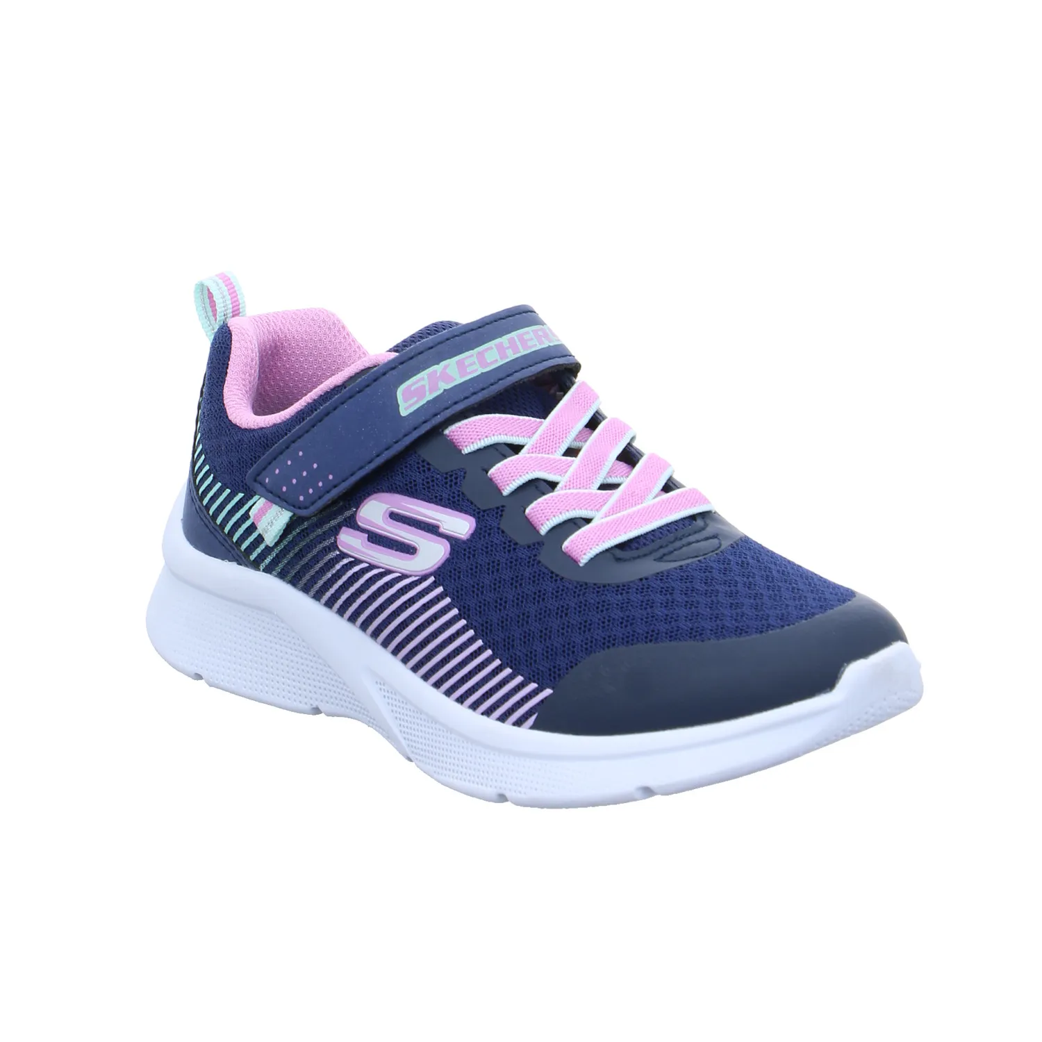 SKECHERS Kleinkinder-Halbschuh Klett Blau Textil  Sneaker