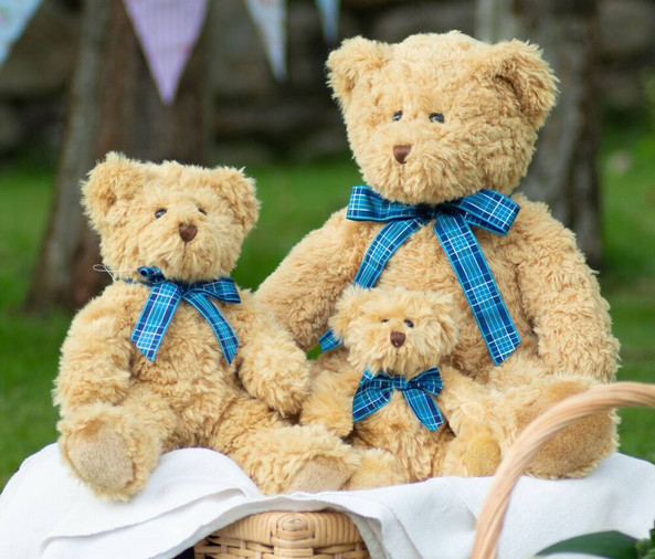Mumbles MM001 - Ours en Peluche Doux avec Ruban Tartan