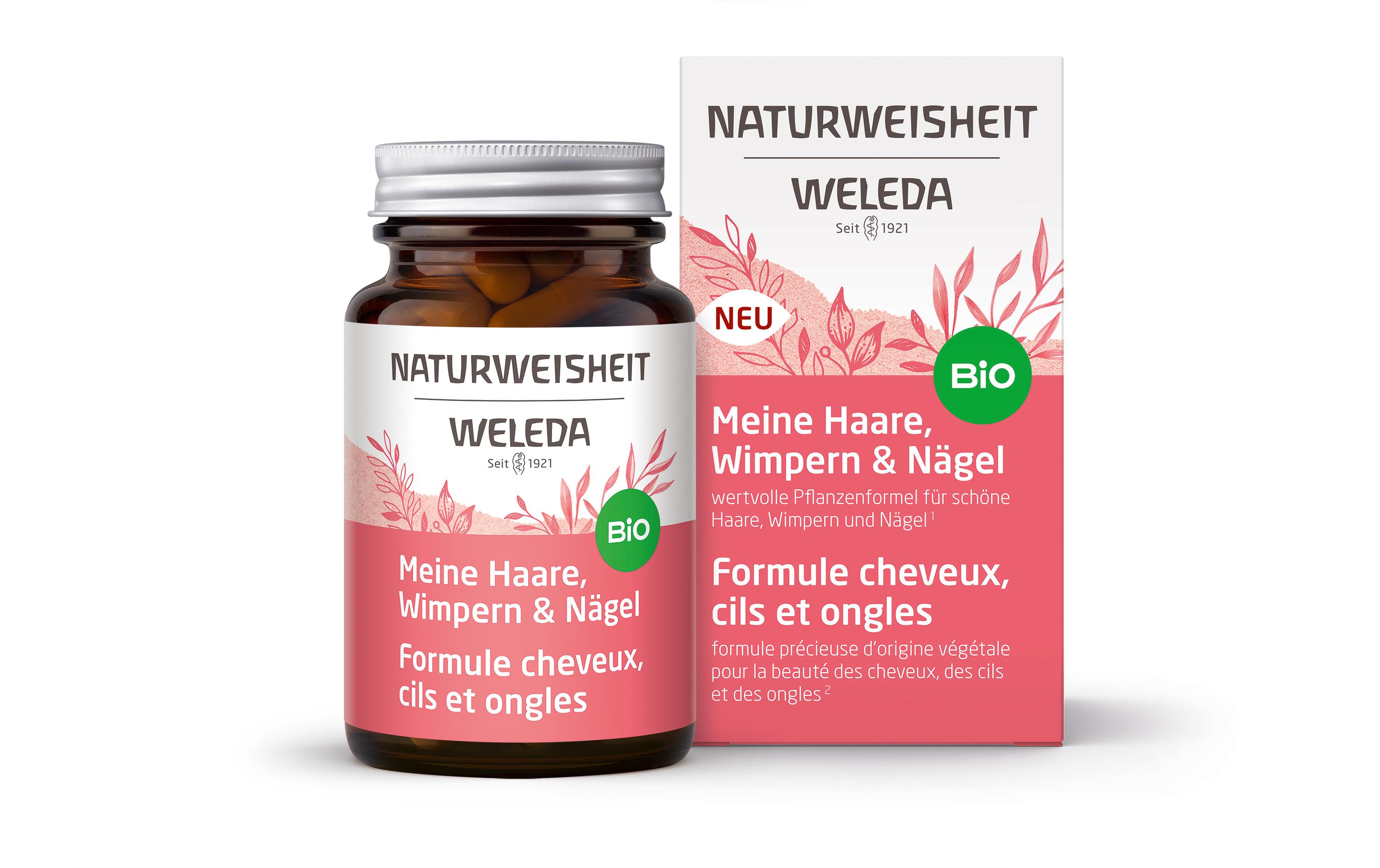 Kapsel Naturweisheit Meine Haare-Wimpern-Nägel 46 KapselnVegane Nahrungsergänzung mit Silicium, Biotin und Selen