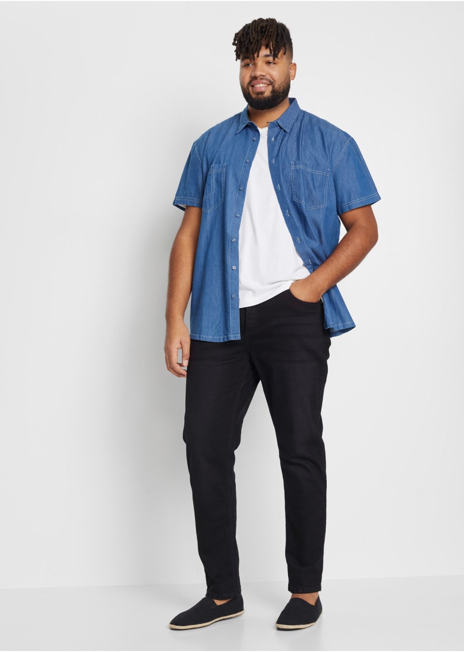 Chemise en jean à manches courtes, Loose Fit