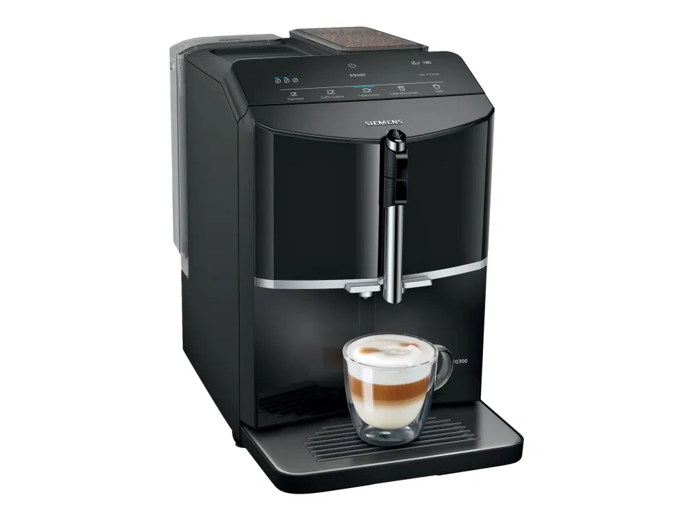 Siemens EQ.300 TF301E19 - Automatisk kaffemaskine med mælkeskummer - 15 bar - pianosort