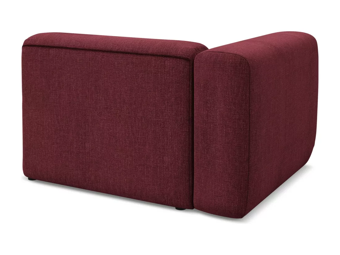 Module avec accoudoirs gauche en tissu chenille - bordeaux - EKAHI