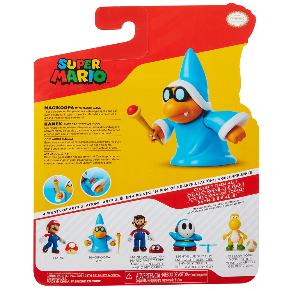 Nintendo Super Mario Magikoopa mit Zauberstab, 10 cm große Actionfigur