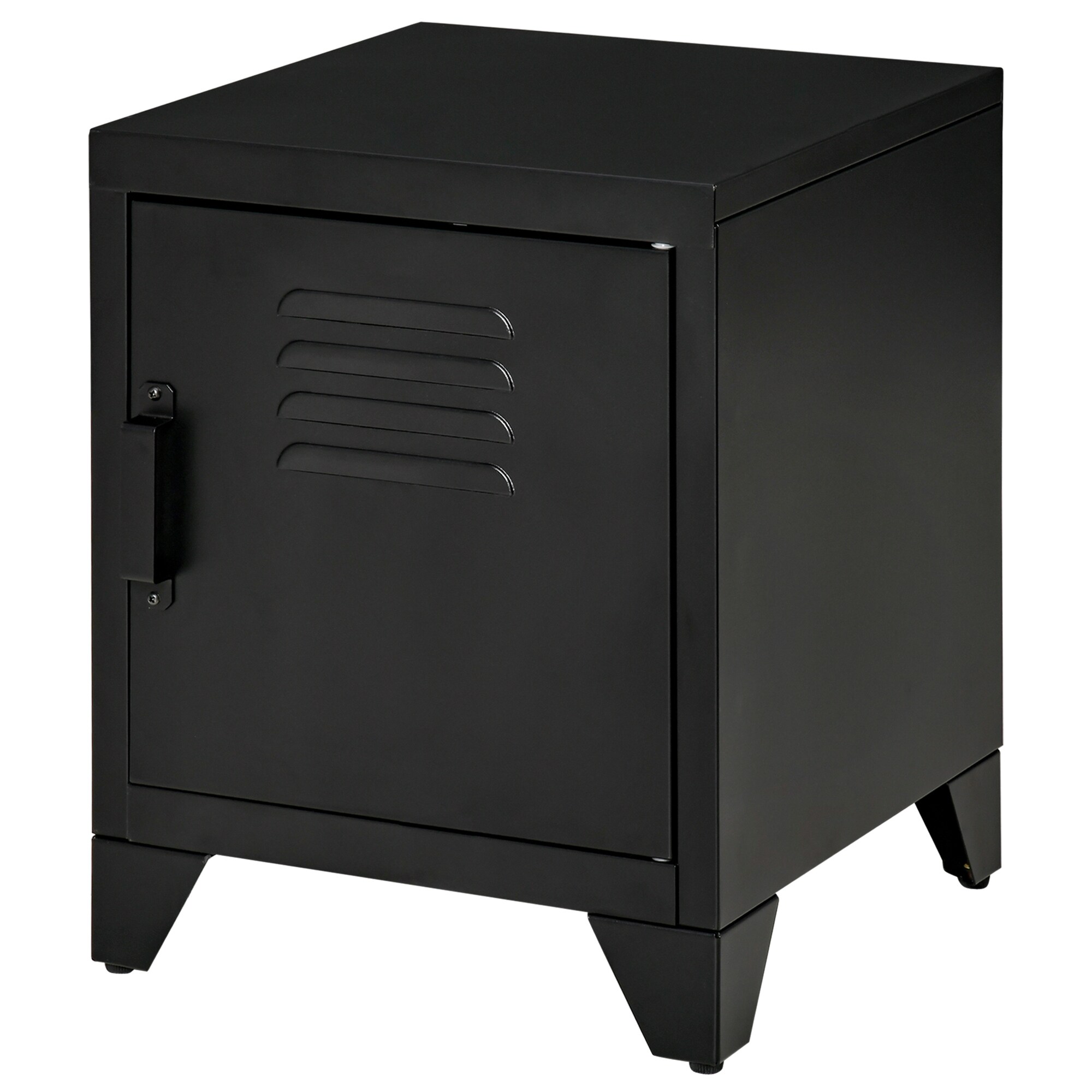 HOMCOM Nachttisch mit industriellen Design schwarz 40B x 40T x 50H cm