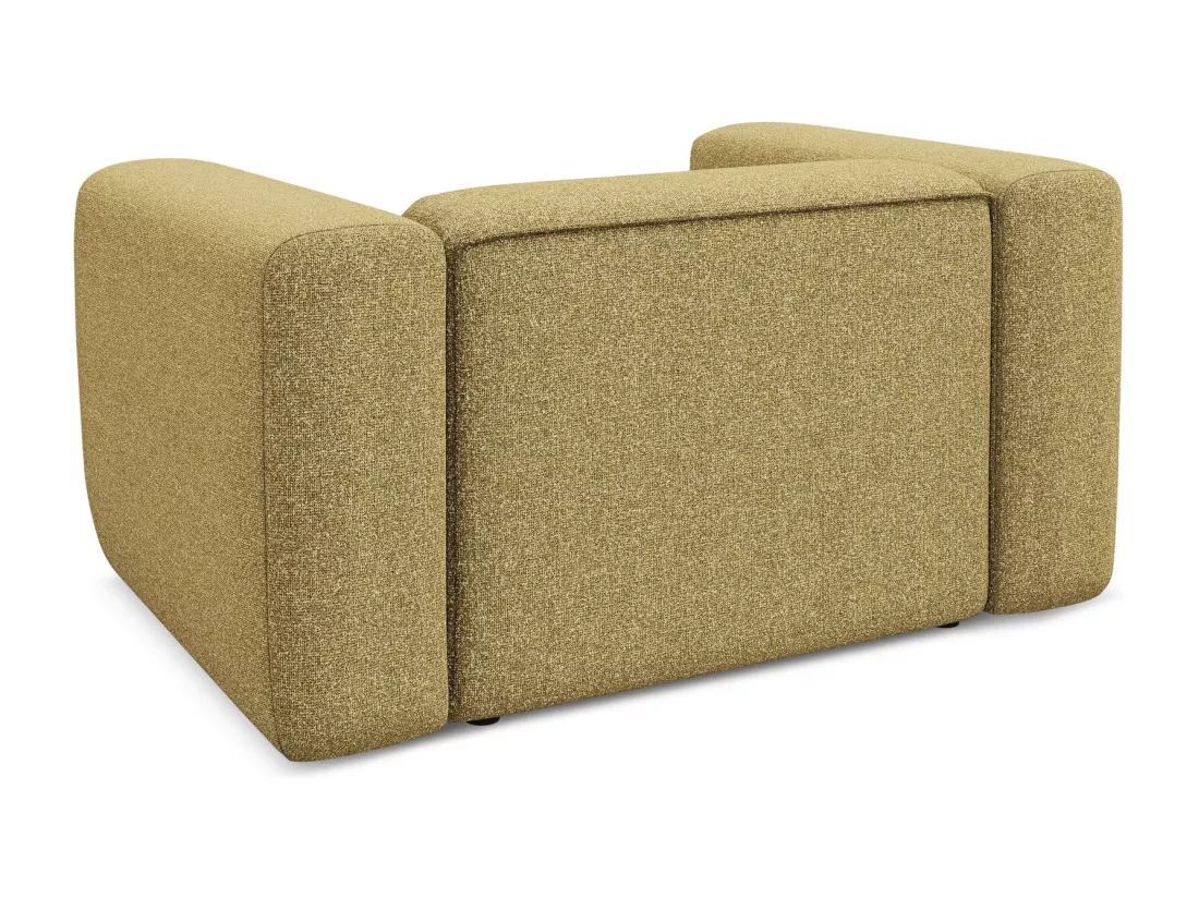 Fauteuil en tissu texturé - moutarde - EKAHI
