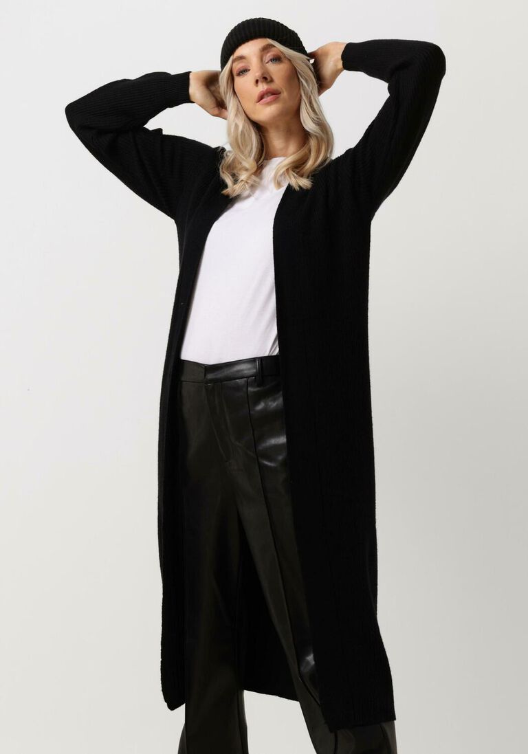 OBJECT zwarte object vest malena l/s knit long cardigan