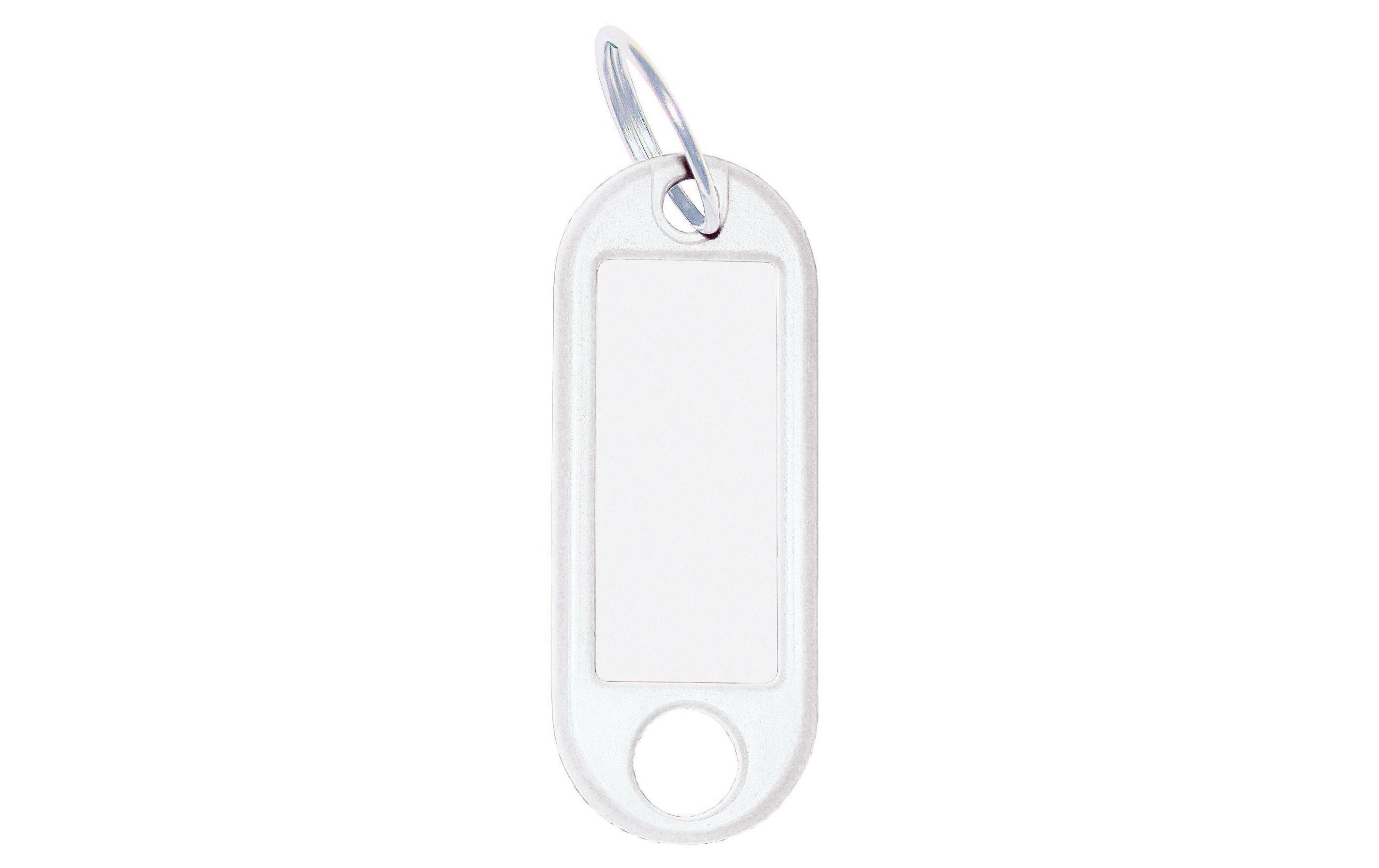 Schlüsselanhänger 18 mm mit Ring, Weiss, 100 StückSchlüsselanhänger 100 Stück