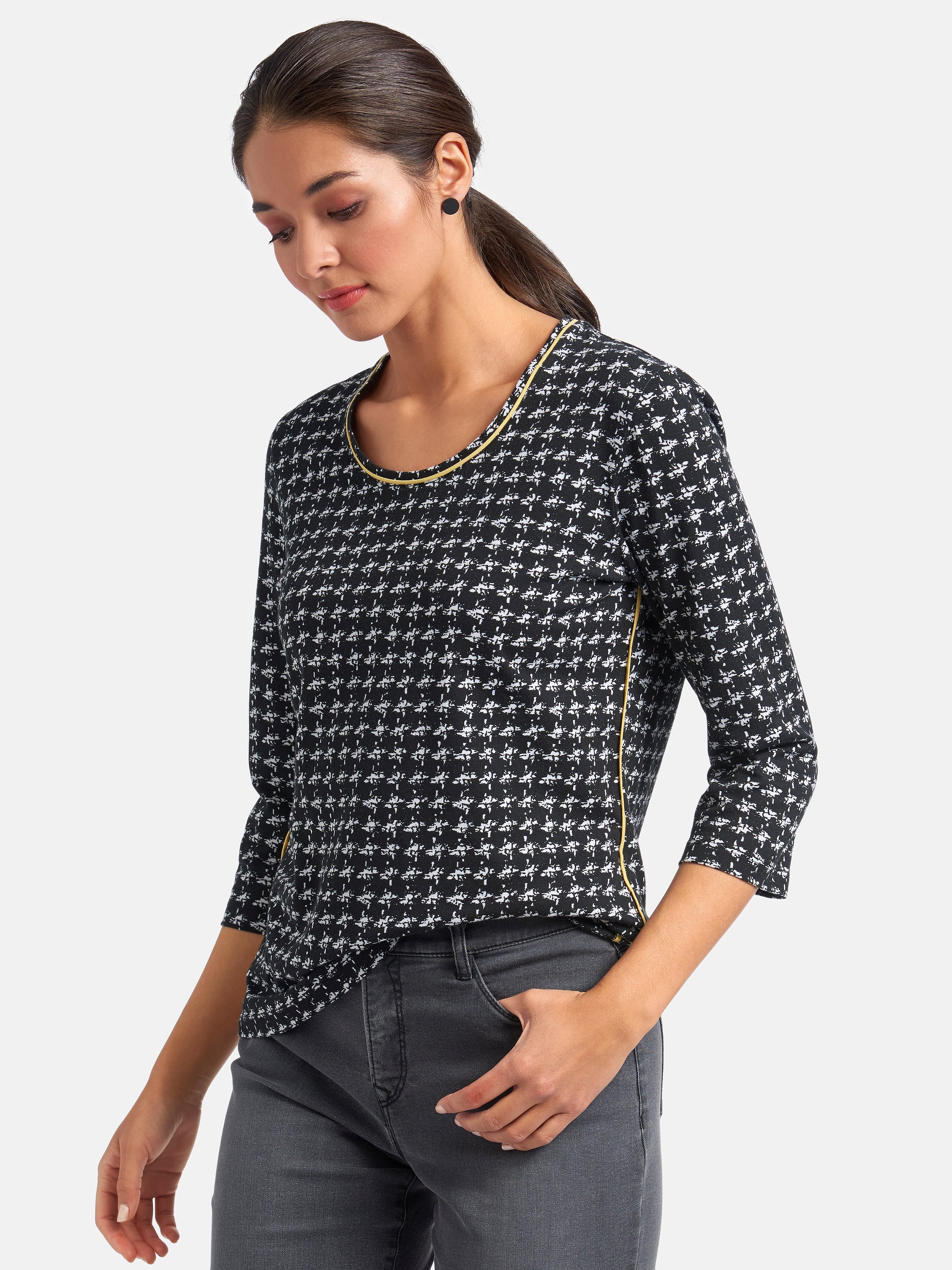 Rundhals-Shirt mit 3/4-Arm