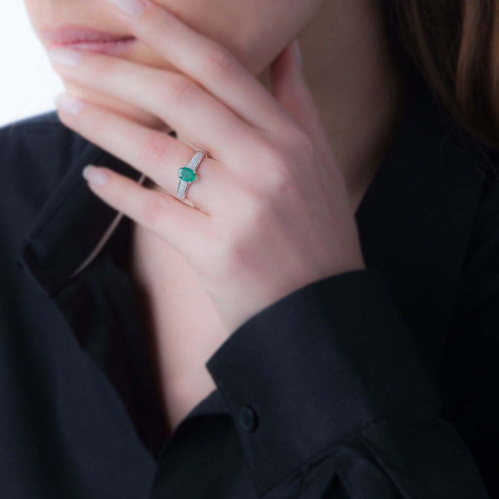 Bague Crista Or Blanc Amethyste Et Diamant