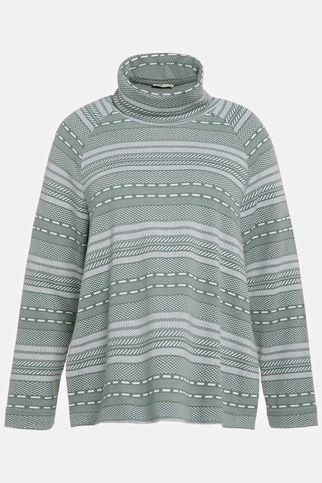 Sweatshirt, offene Seitennähte, Rollkragen, Biobaumwolle