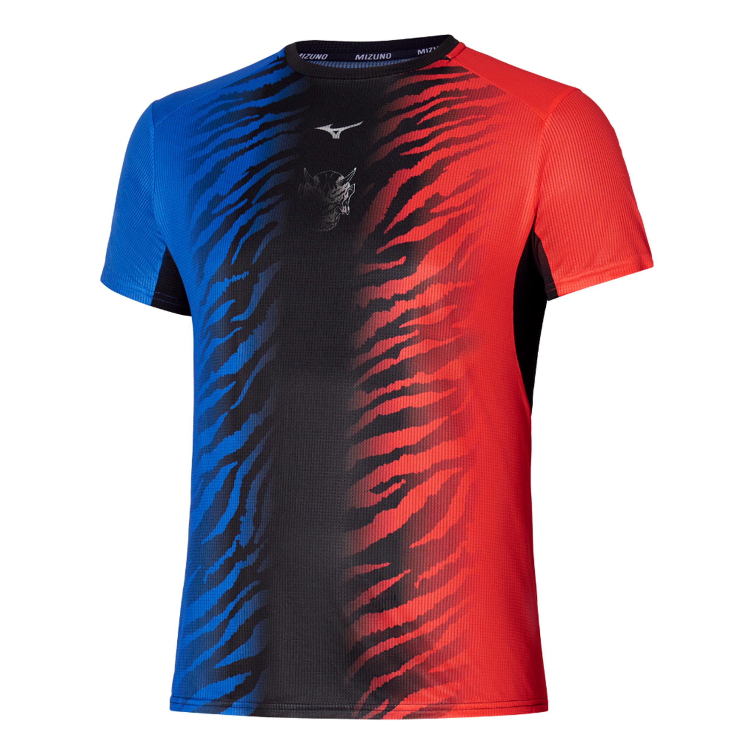 Mizuno DryAeroFlow Graphic Tee Maillot De Course Hommes - Noir , Rouge