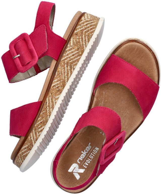 Rieker Revolution suède sandalen fuchsia