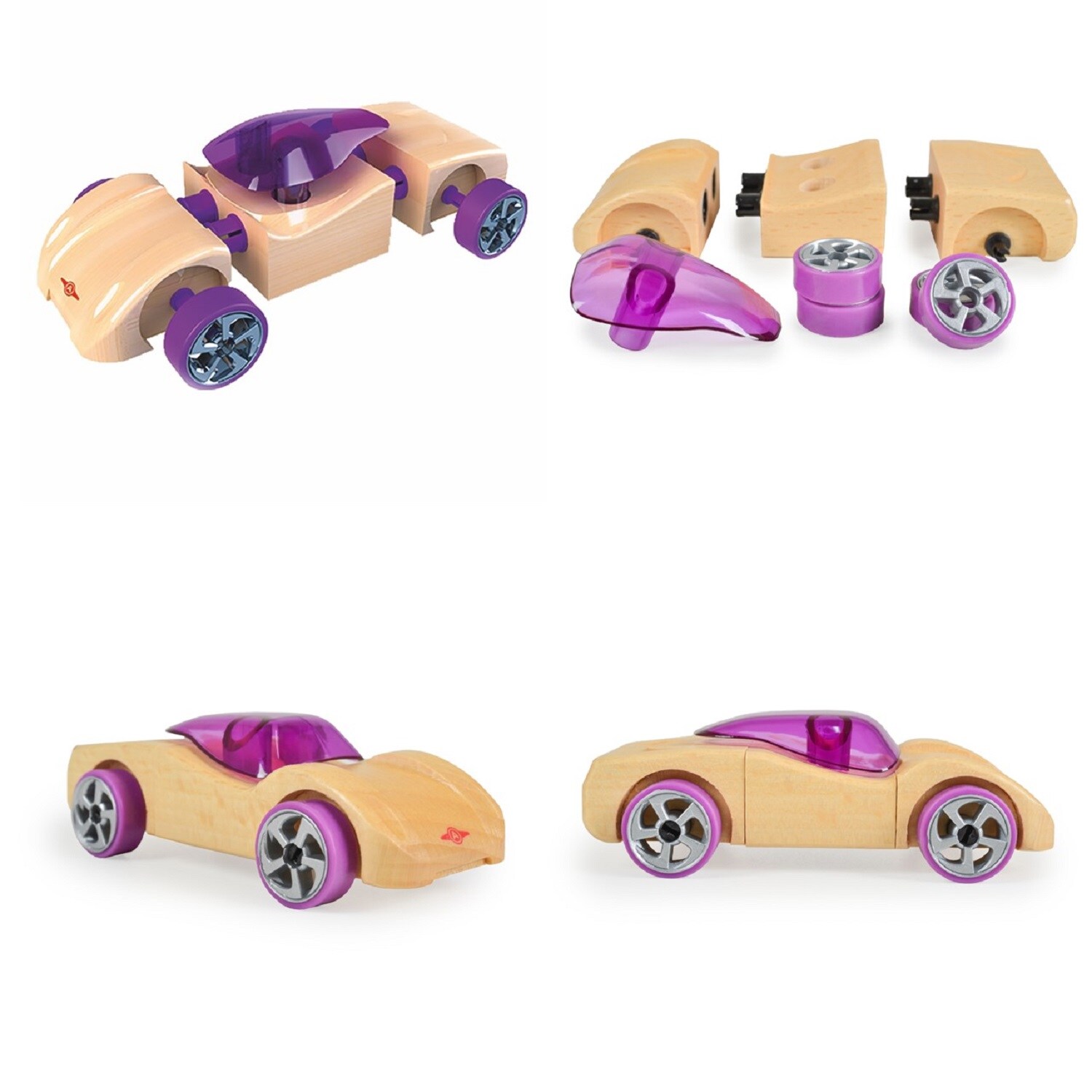 Moni Spielzeugautos 2er Set 53109 Mini 11,50 x 3,80 x 6,50cm aus Holz ab 4 Jahre bunt
