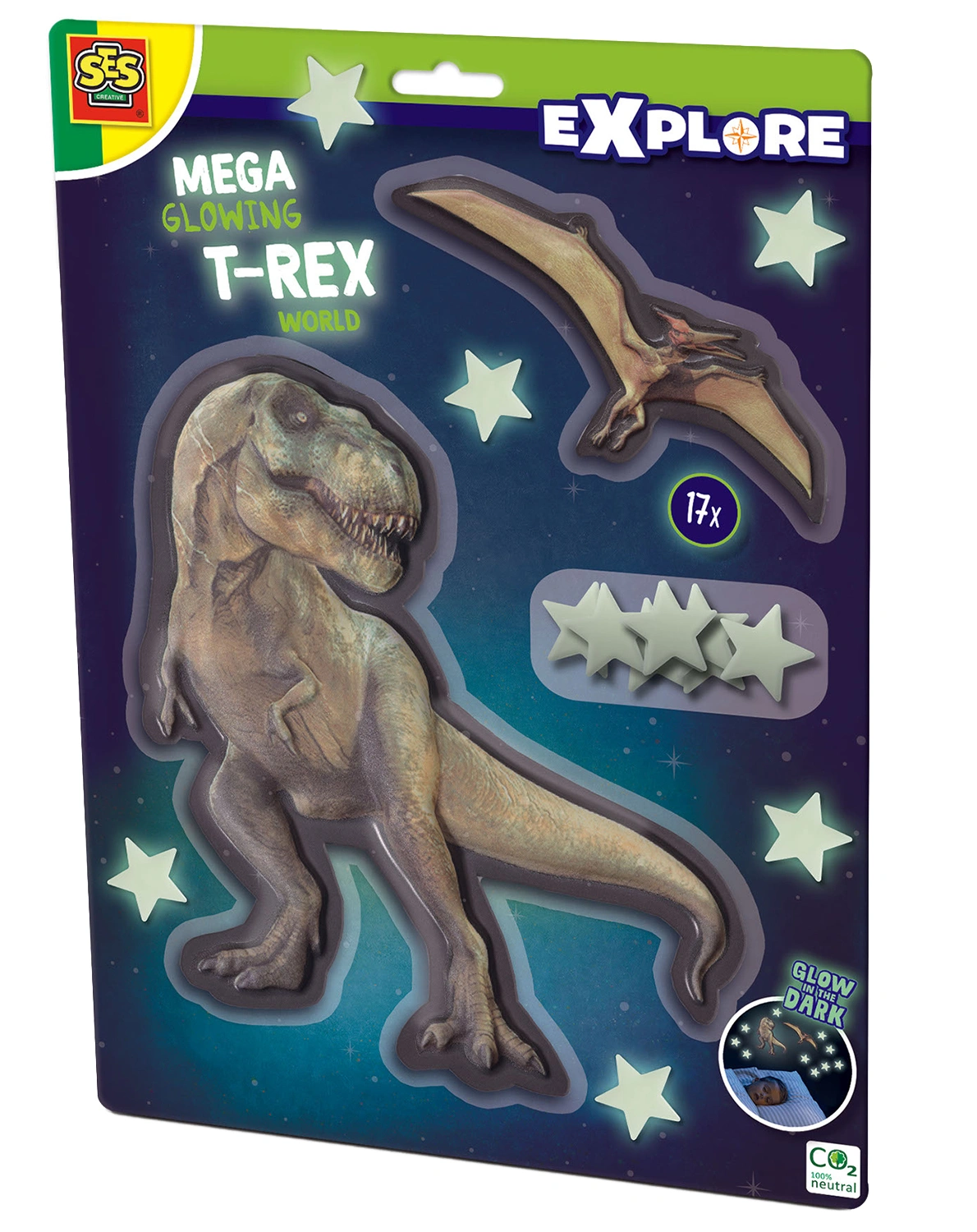 XL-Sticker GLOW IN THE DARK: T-REX