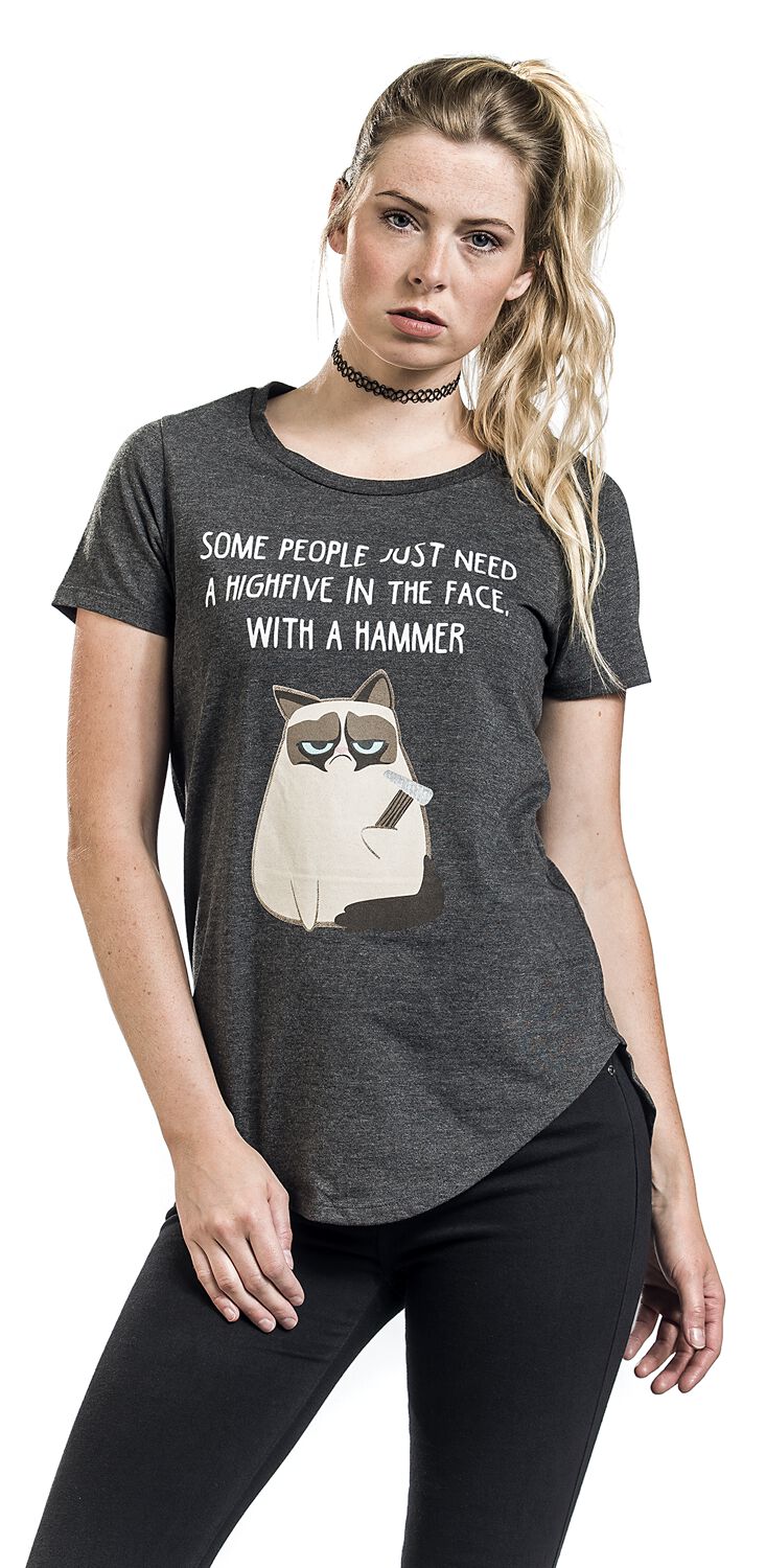 Some People Just Need A Highfive  | Grumpy Cat T-Shirt Manches courtes