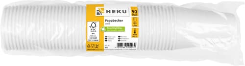 Pappbecher weiß, 50 Stück