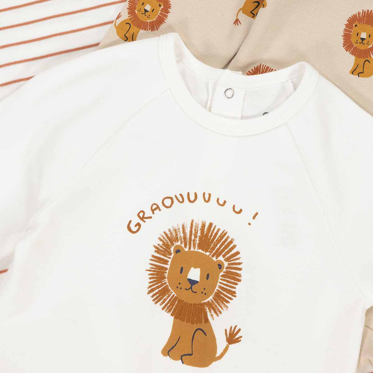 COLEÇÃO LA REDOUTE<br>Conjunto de 3 pijamas de algodão
