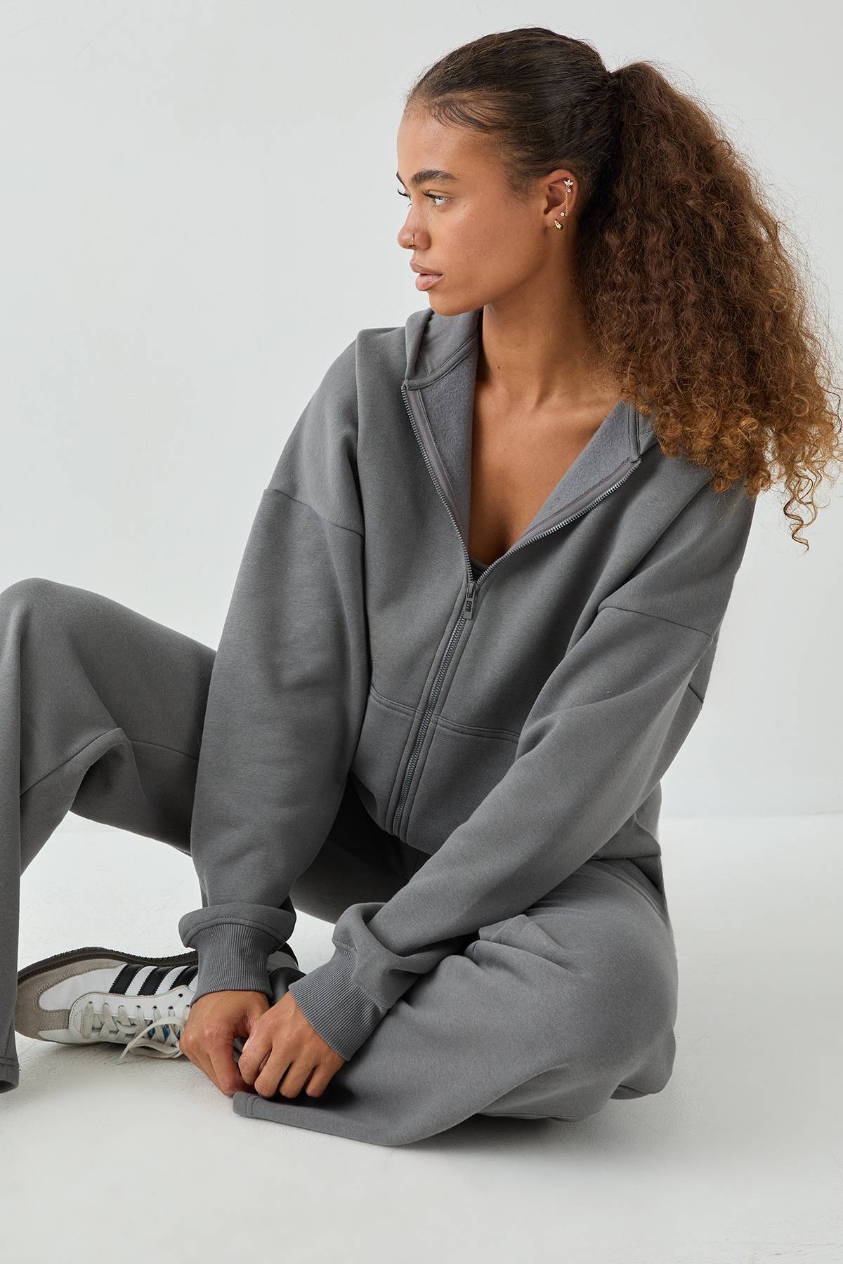 Sweat à Casynthétiqueche Oversize Zippé DSGN Studio