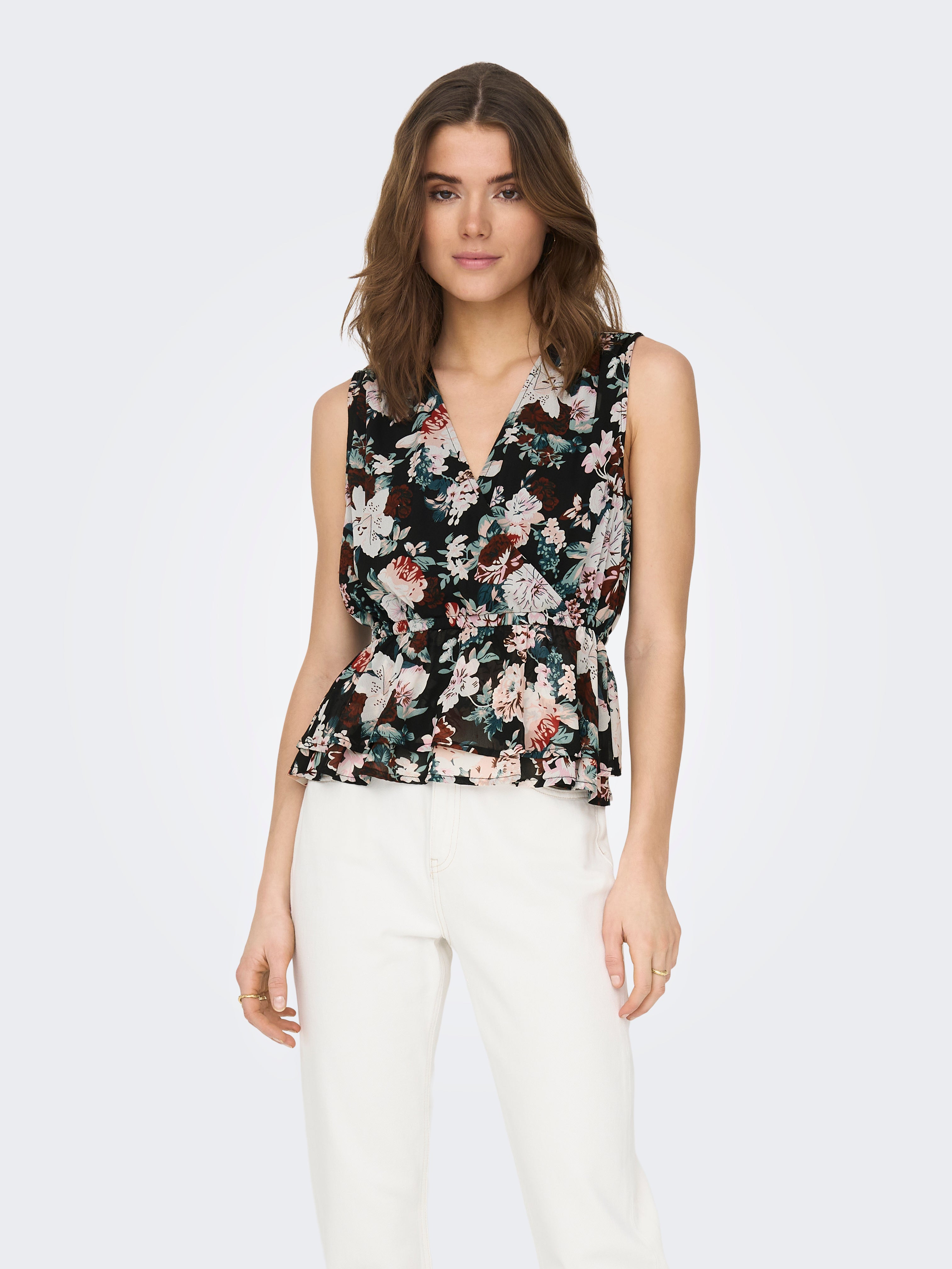 ONLSTAR Top mit Schößchen Black