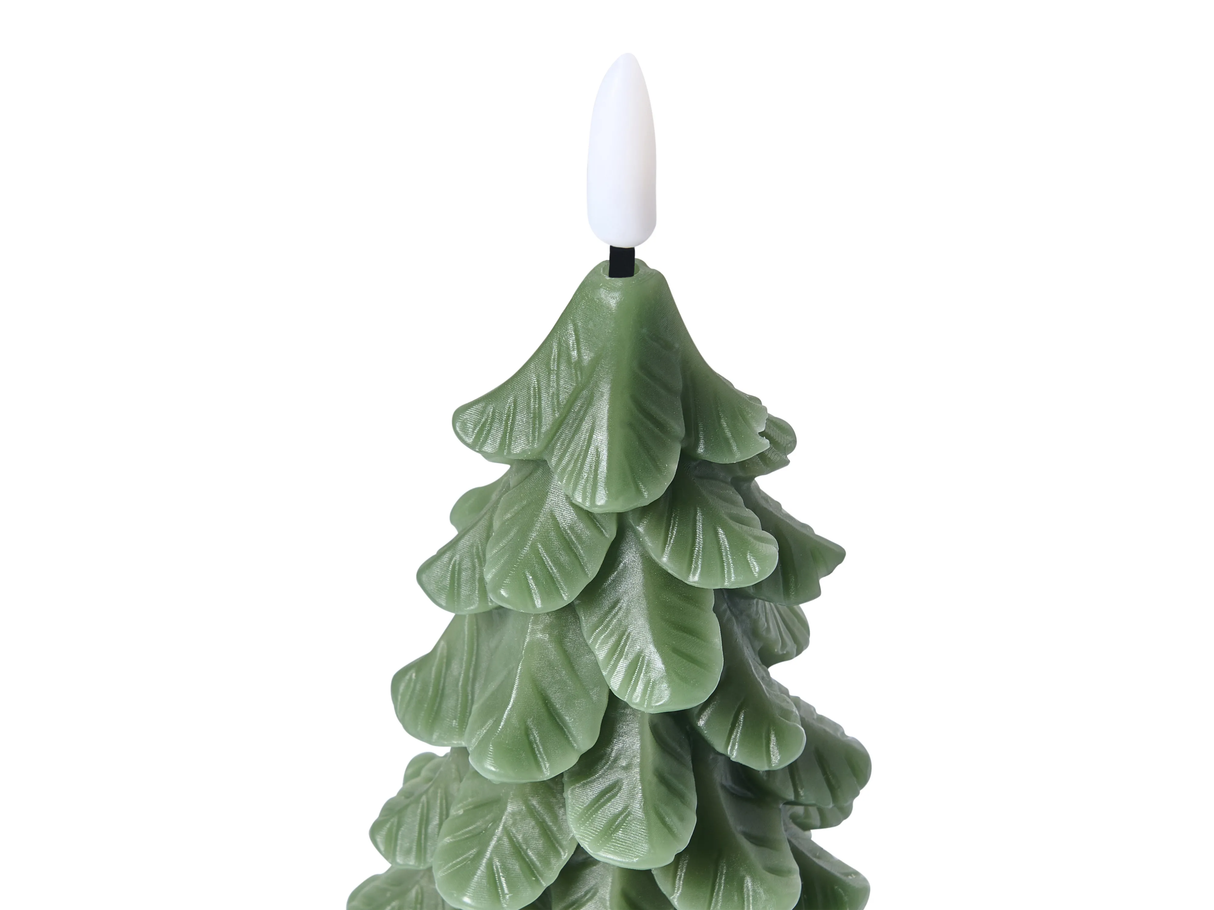 Set van 3 LED kaarsen VELOURA Kerstboom 16 cm Groen