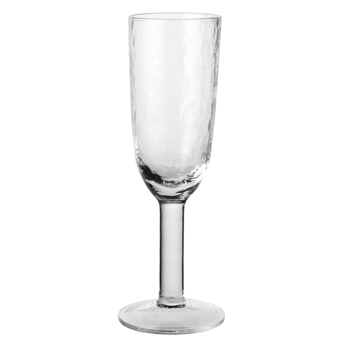 Hamret champagneglass, klart