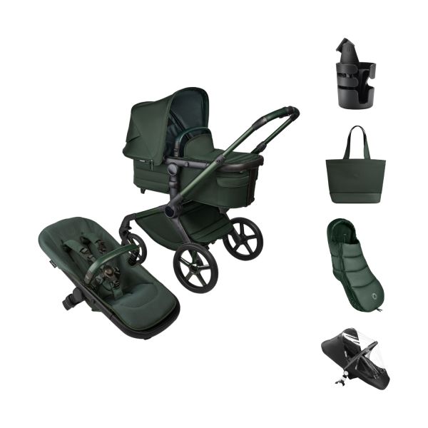 Bugaboo Fox 5 Kinderwagen 2-in-1 - Noir Essential Bundel - Midnight Green