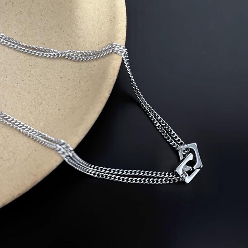 Lilafey - In elkaar grijpende gelaagde choker van roestvrij staal