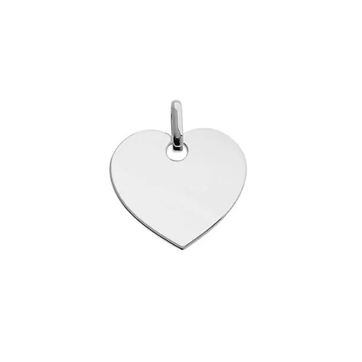 Pendentif coeur or blanc 9 carats