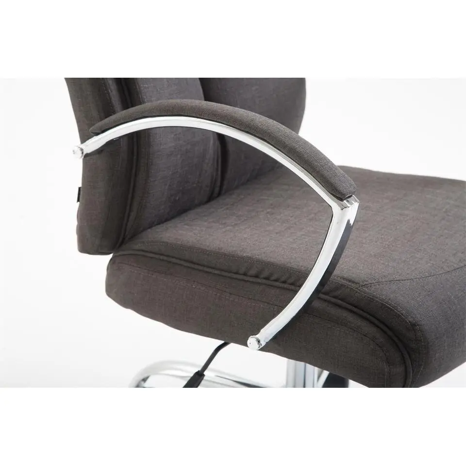 CLP Bureaustoel XL Vaud chroom Frame - Stof - donkergrijs